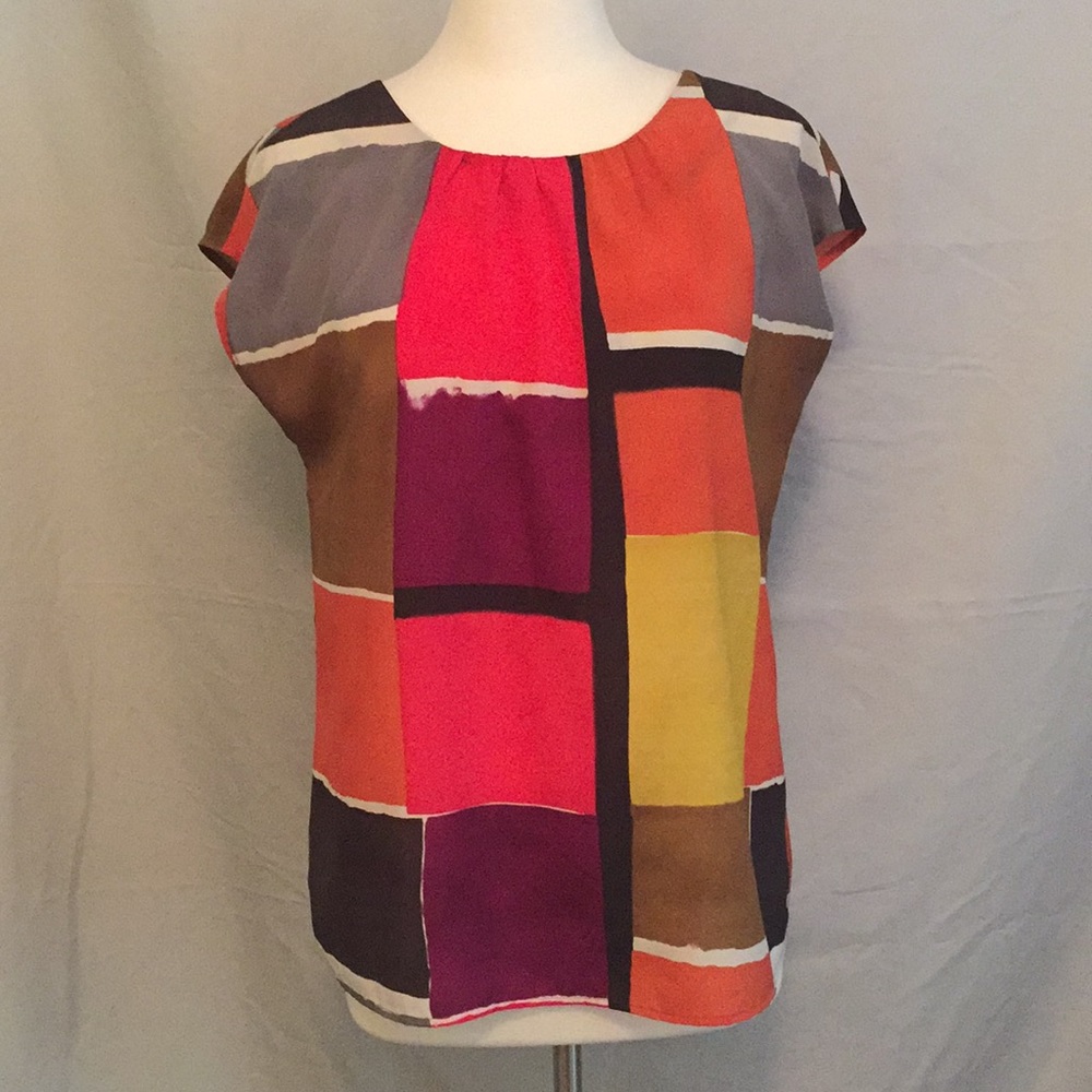 LOFT Colorful cap sleeve top